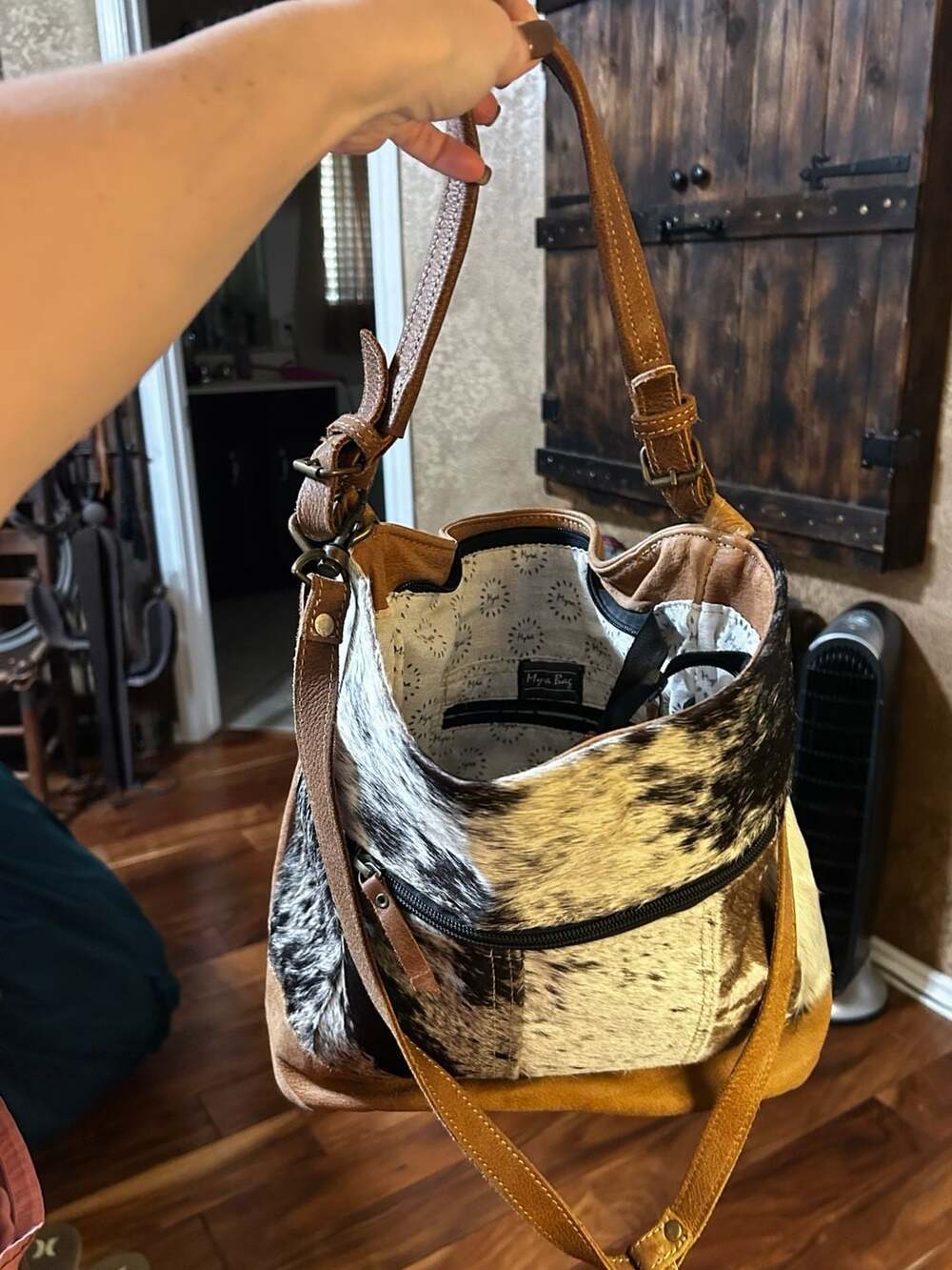Myra Bag Roltod Canvas and Hairon Shoulder Bag